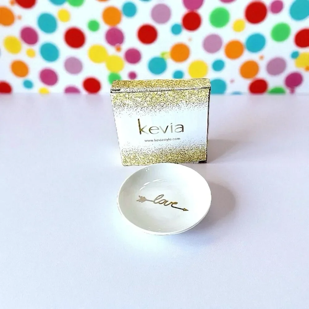 Kevia Style Love Jewelry Dish 4 Inch Ceramic Trinket Plate New In Box